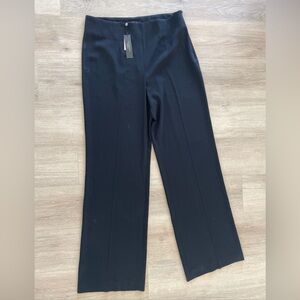 NWT Talbots Womens Size 14L Black High Rise Side Zip Wide Leg Dress Pants